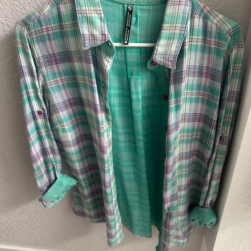 Plaid Green and Purple Women’s Shirt